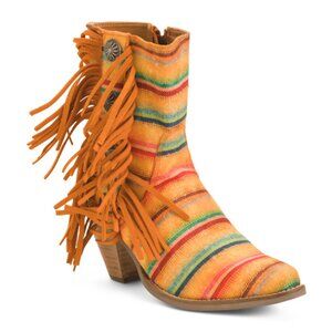 DINGO Made In Mexico Leather Fringe Chili Pepper Western Boots